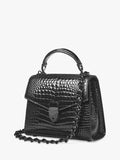 Aspinal of London Midi Mayfair 2 croc leather crossbody bag in black (British brand)