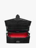Aspinal of London Midi Mayfair 2 croc leather crossbody bag in black (British brand)