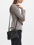 Aspinal of London Midi Mayfair 2 croc leather crossbody bag in black (British brand)