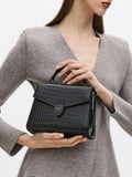 Aspinal of London Midi Mayfair 2 croc leather crossbody bag in black (British brand)