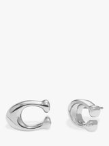 John Lewis Coach Signature Sculpted C Stud Earrings Silver- Buy online at McGrocer
