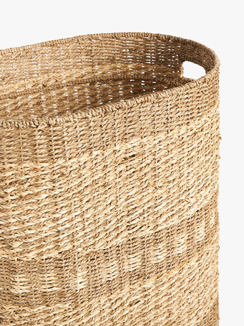 John Lewis woven seagrass oval laundry basket natural - British product