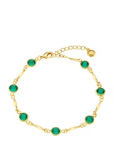 John Lewis Orelia Emerald & Bar Link Chain Bracelet, Gold/Green- Buy online at McGrocer