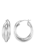 Orelia silver interlocking hoop earrings 2cm diameter (British brand)