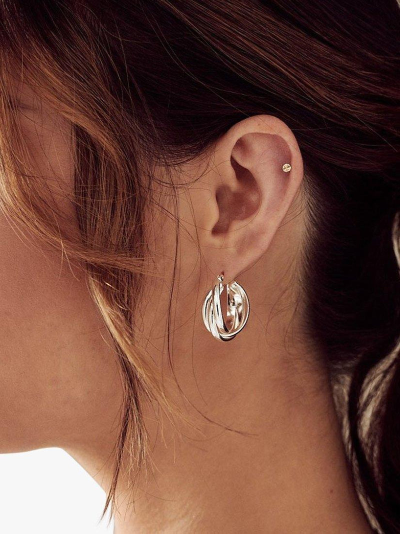 Orelia silver interlocking hoop earrings 2cm diameter (British brand)