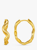 Orelia gold abstract wave oval hoop earrings 12mm, imported from the UK