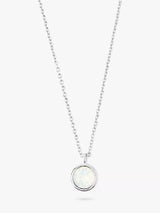 John Lewis Orelia White Opal Swarovski Crystal Short Ditsy Necklace Silver- Buy online at McGrocer