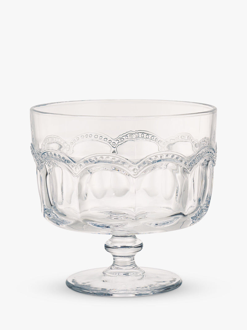 Artland Pearl Ridge glass trifle bowl 20cm clear - British product