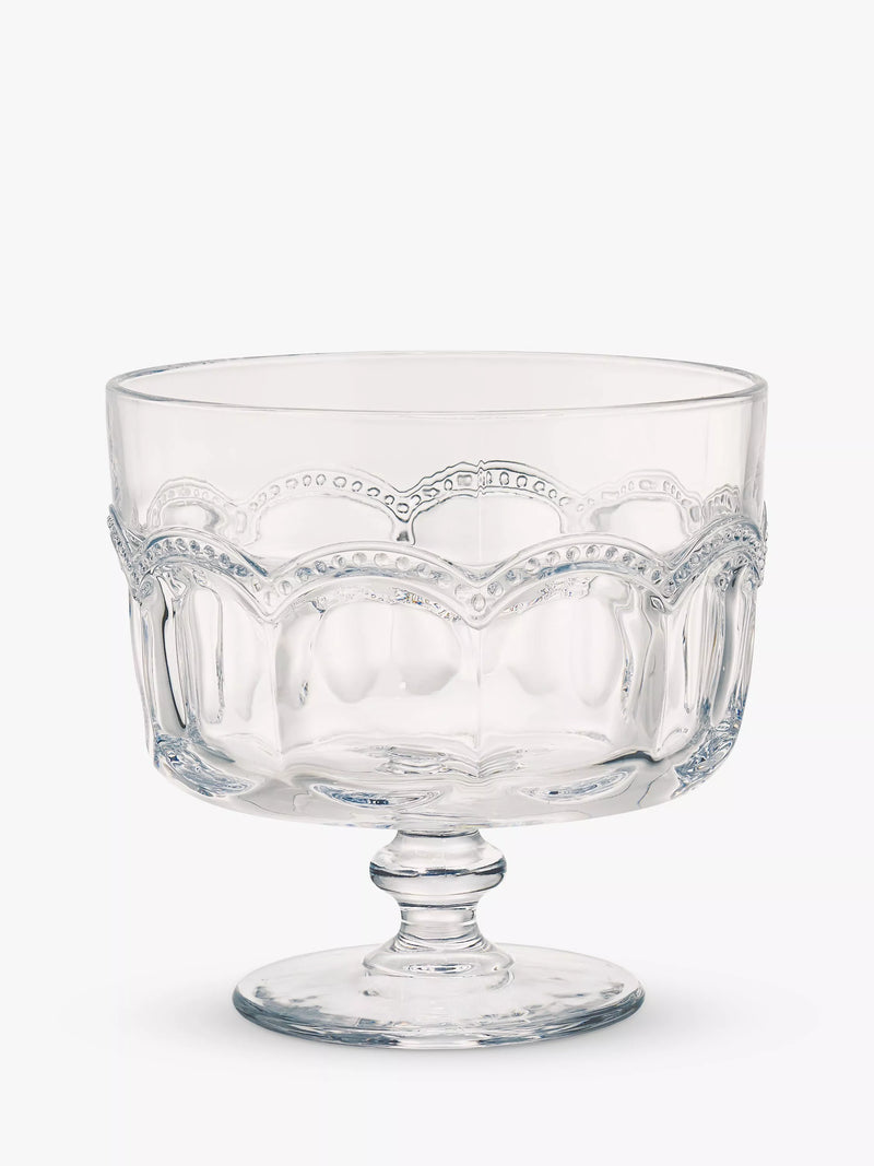 Artland Pearl Ridge glass trifle bowl 20cm clear - British product