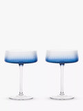 Anton Studio Designs Empire Glass Champagne Saucer, Set of 2, 250ml - Blue
