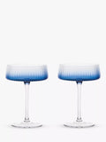 Anton Studio Designs Empire Glass Champagne Saucer, Set of 2, 250ml - Blue