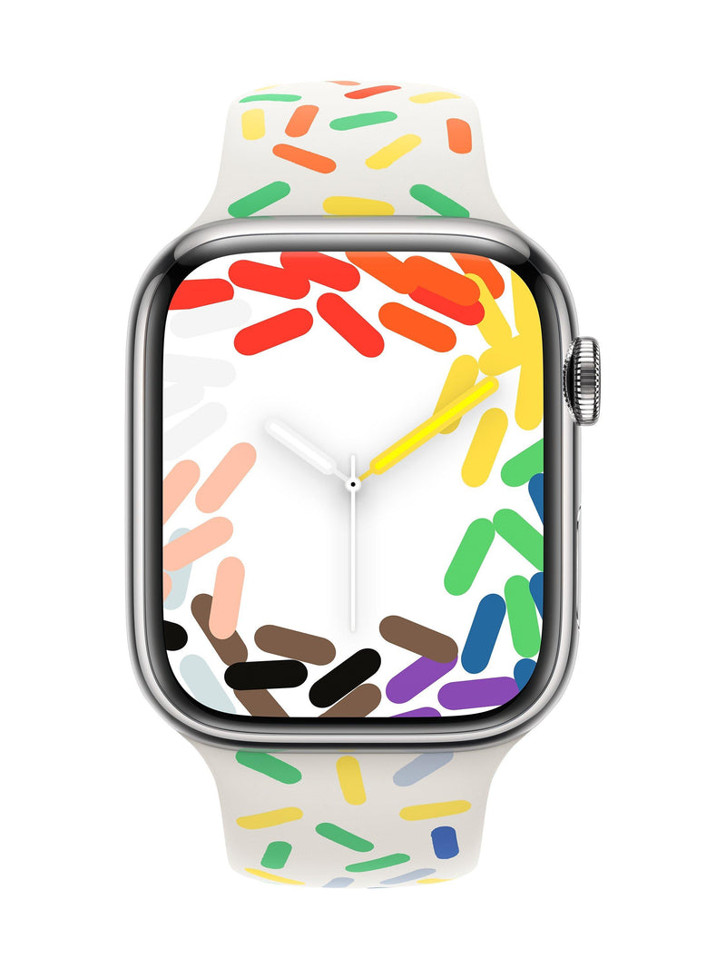شريط رياضي Apple Pride Edition لسوار Apple Watch مقاس 45 مم (علامة تجارية بريطانية)