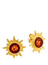 John Lewis Be-Jewelled Amber Sun Stud Earrings Gold/Cognac- Buy online at McGrocer
