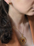Be-Jewelled amber sun stud earrings 1.3cm, UK version