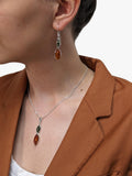Be-Jewelled marquise cut amber drop earrings green cognac sterling silver - British product