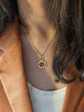 Be-Jewelled Baltic amber sunburst pendant necklace - British product