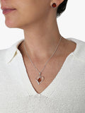 Be-Jewelled amber heart pendant necklace sterling silver (British brand)