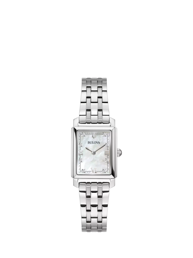 Bulova women's diamond watch with silver tone bracelet, imported from the UK