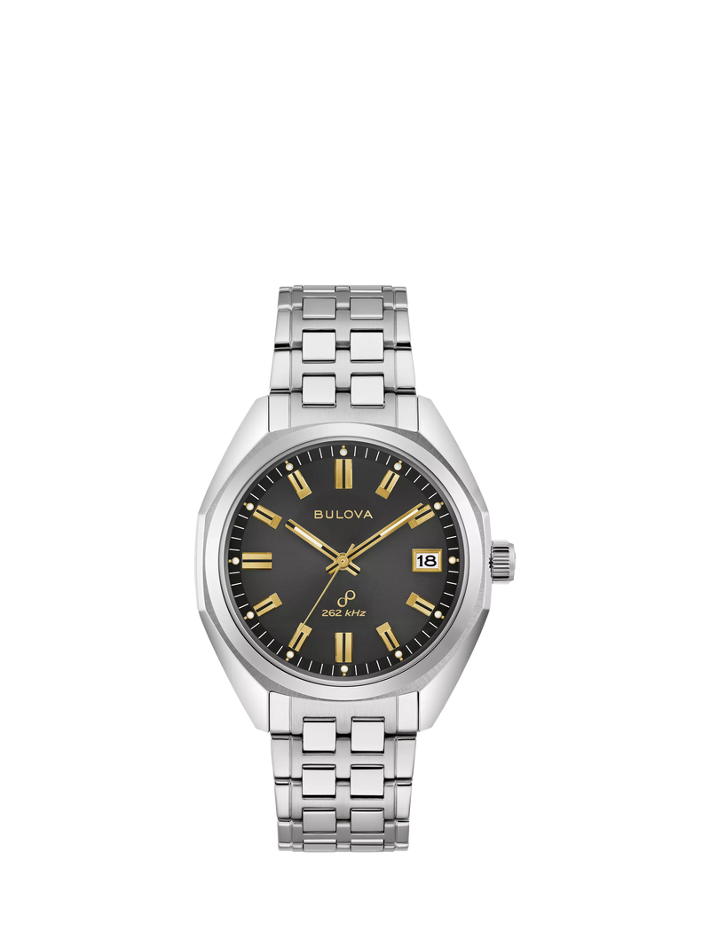 Bulova Men's Classic Jet Star Bracelet Strap Watch, Silver/Black 96B415