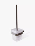 Miller Miami toilet brush set with frosted glass, imported from the UK