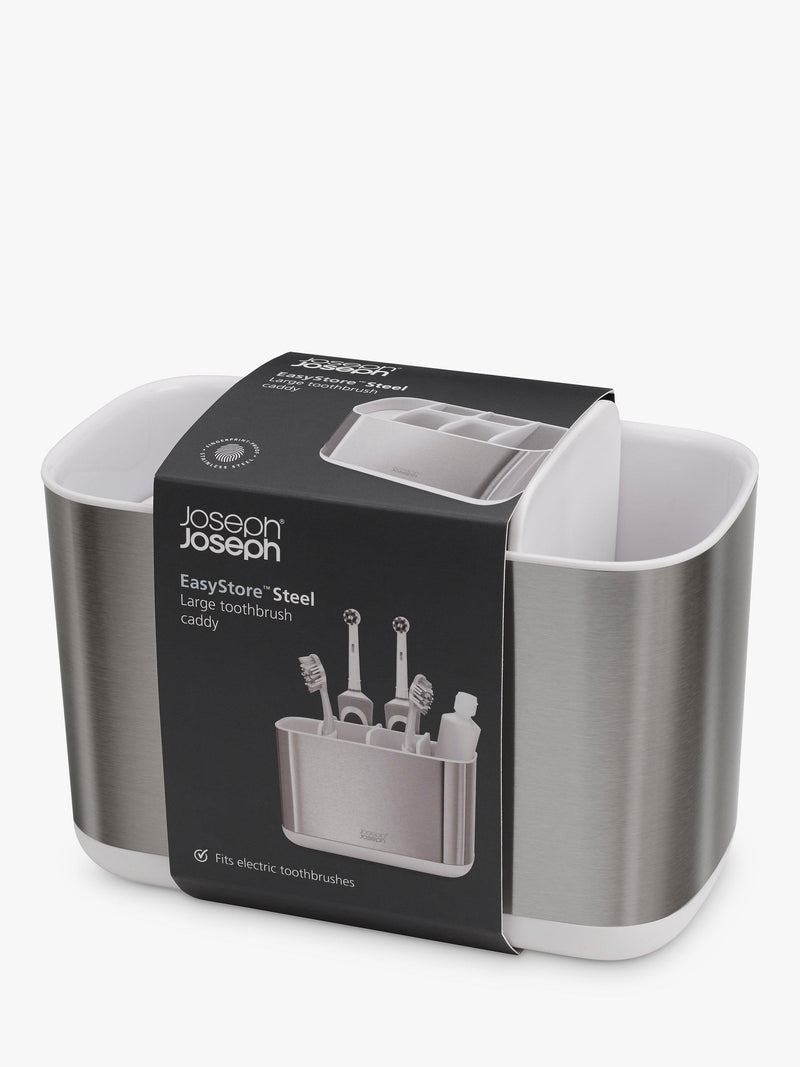 Joseph Joseph large toothbrush caddy stainless steel, UK version