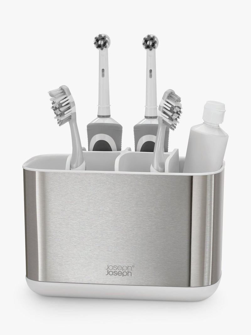 Joseph Joseph large toothbrush caddy stainless steel, UK version