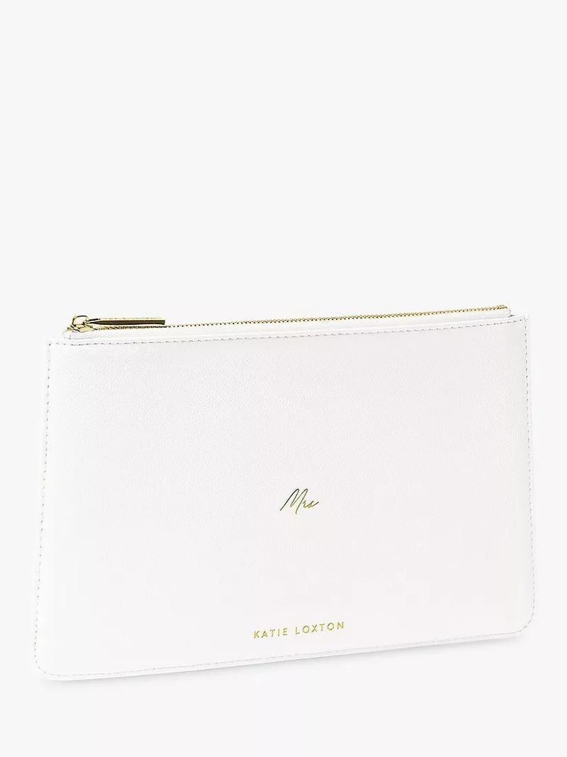 Katie Loxton Mrs bridal pouch white vegan leather (British brand)