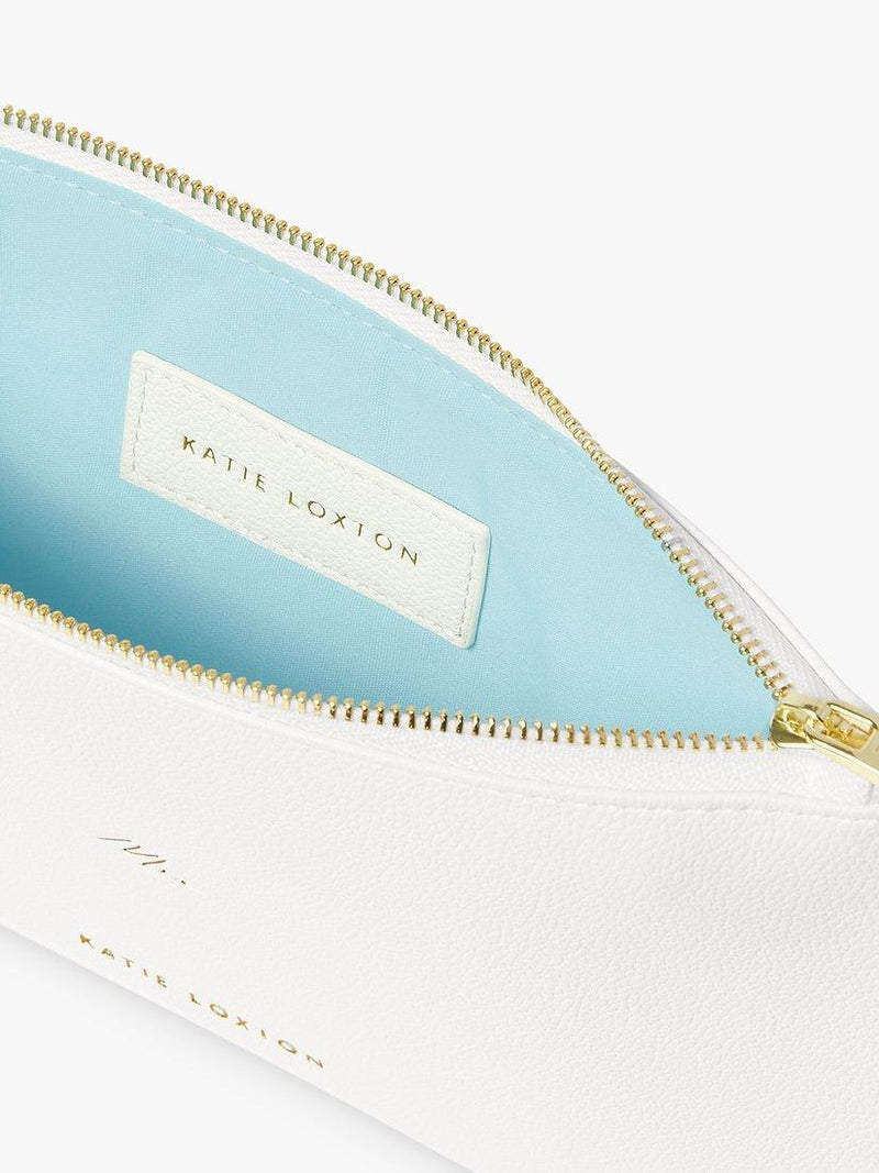 Katie Loxton Mrs bridal pouch white vegan leather (British brand)