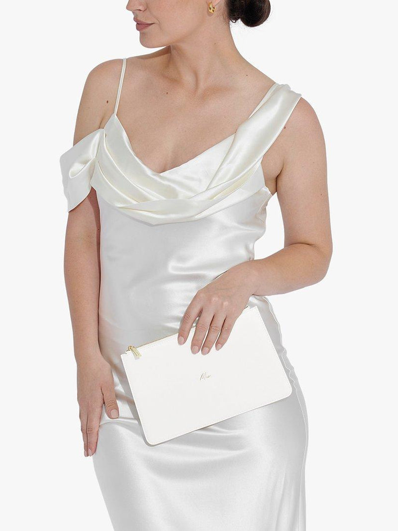 Katie Loxton Mrs bridal pouch white vegan leather (British brand)