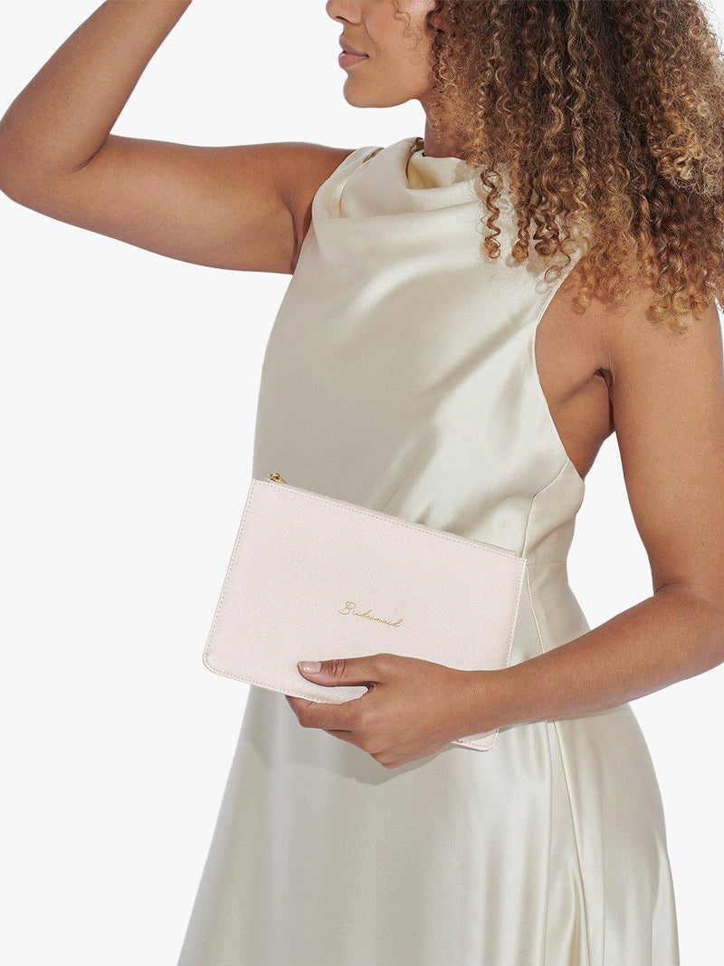 Katie Loxton bridesmaid pouch vegan leather gold hardware - British product