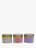 Lily-flame floral mini tin scented candle gift set, imported from the UK