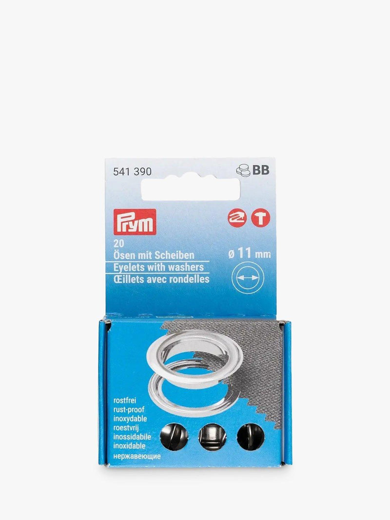 Prym Vario eyelets 11mm silver pack of 20 - British product