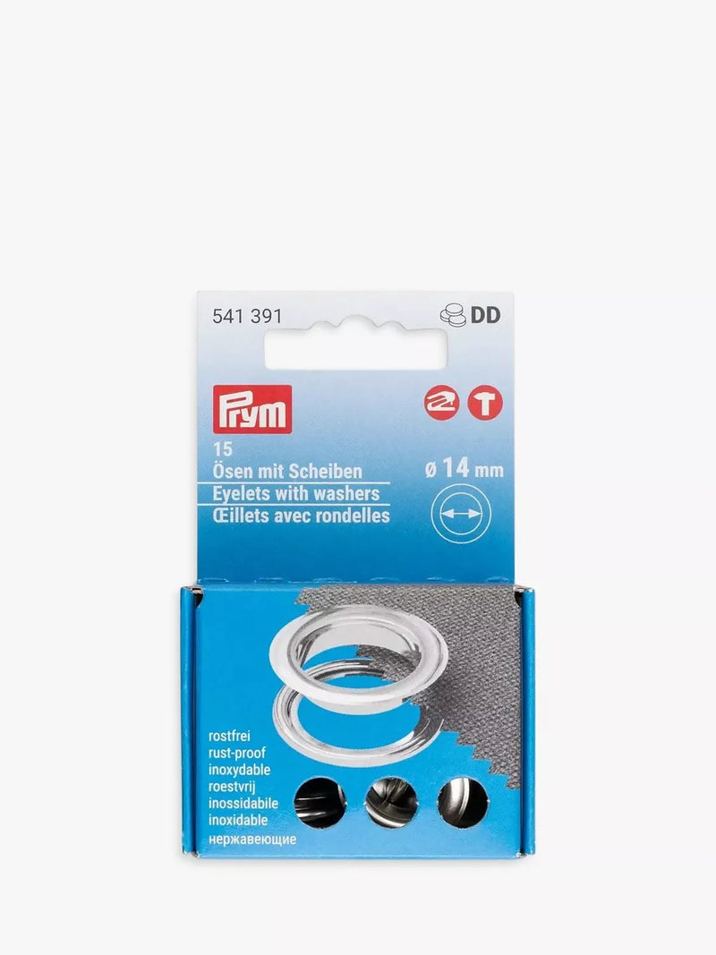 Prym eyelets with washers 14mm - British product
