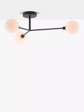 houseof 3 arm flush ceiling light with opal glass shades, UK version
