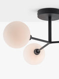 houseof 3 arm flush ceiling light with opal glass shades, UK version