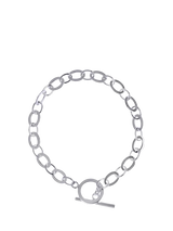 John Lewis Nina B Oval Link T-Bar Bracelet in Sterling Silver- Buy online at McGrocer