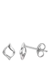 John Lewis Nina B Open Stud Earrings Silver- Buy online at McGrocer