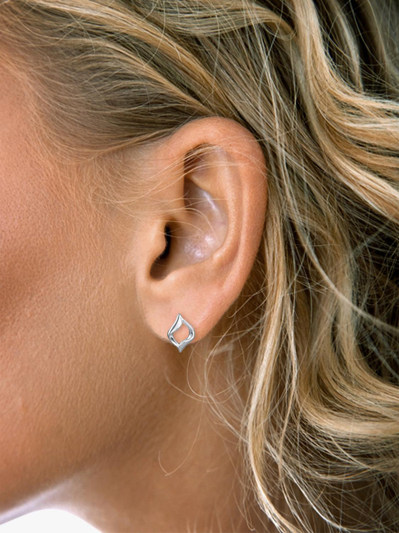 Nina B solid sterling silver open stud earrings, UK version