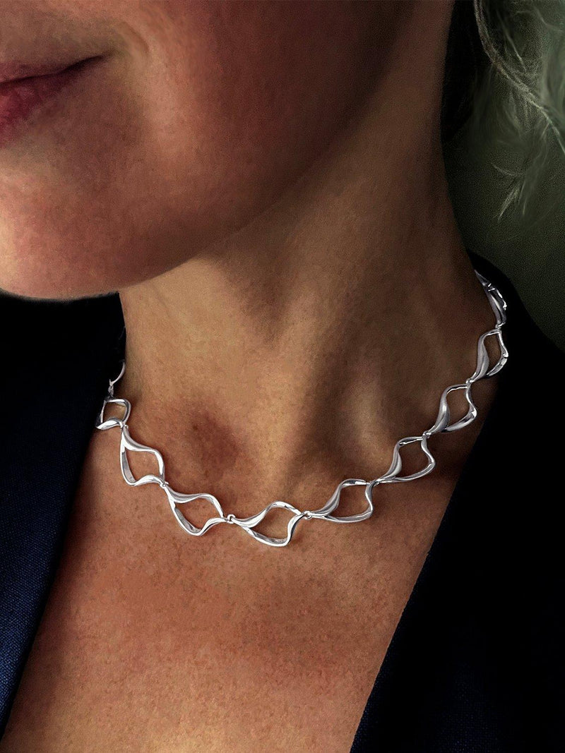 Nina B sterling silver open collar necklace, UK version
