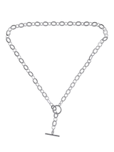 John Lewis Nina B Link T-bar Chain Necklace Silver 50cm- Buy online at McGrocer