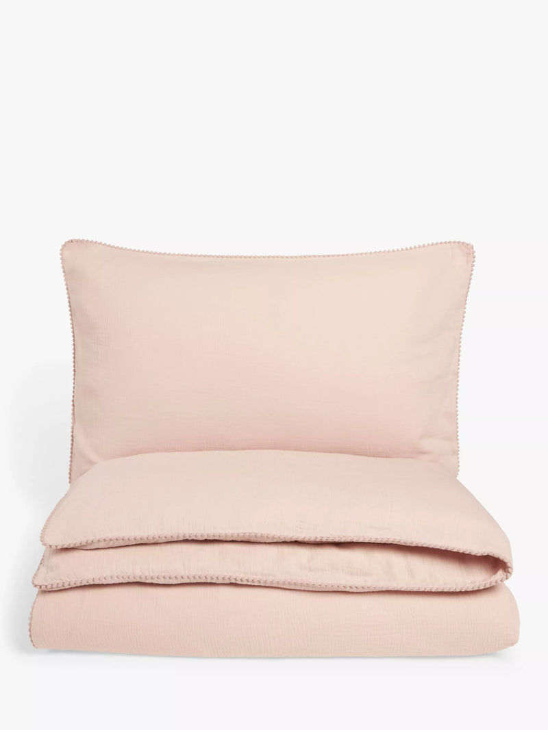 John Lewis kids pom muslin duvet cover set single, imported from the UK