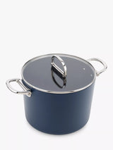 John Lewis Joseph Joseph Space Folding Handle Aluminium Non-Stick Stockpot & Lid 25cm Navy- Buy online at McGrocer
