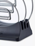 Joseph Joseph freestanding pan lid storage holder for three lids, UK version