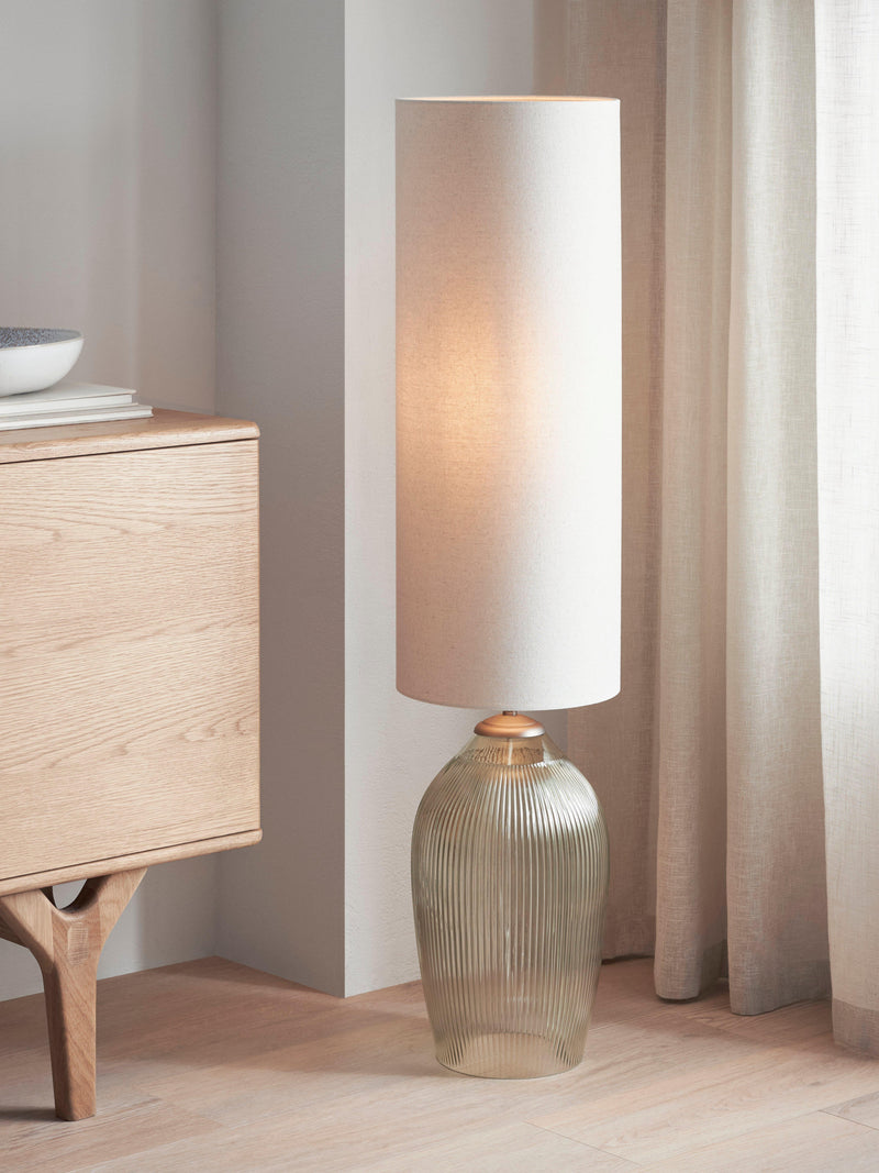 John Lewis floor lamp olive ribbed glass, UK version