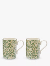 John Lewis Morris & Co. Spode Willow Earthenware Mugs, Green, 340ml, Set of 2- Buy online at McGrocer