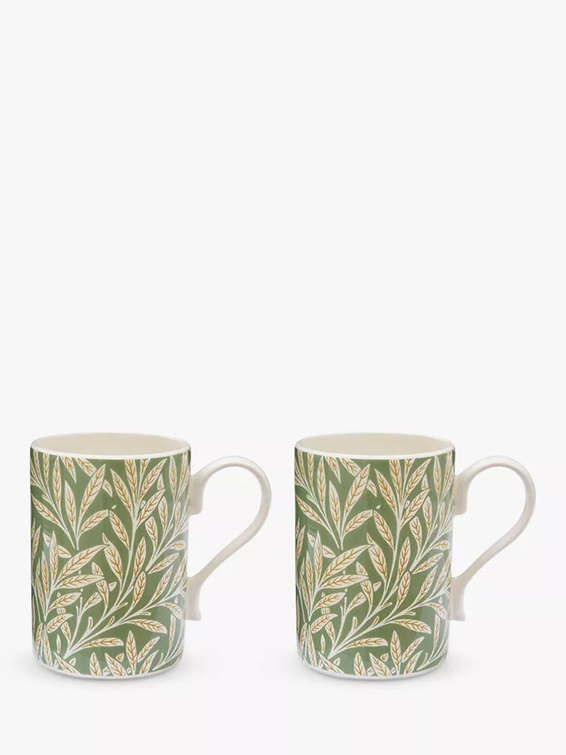 Morris & Co. Willow earthenware mugs set of 2 340ml (British brand)