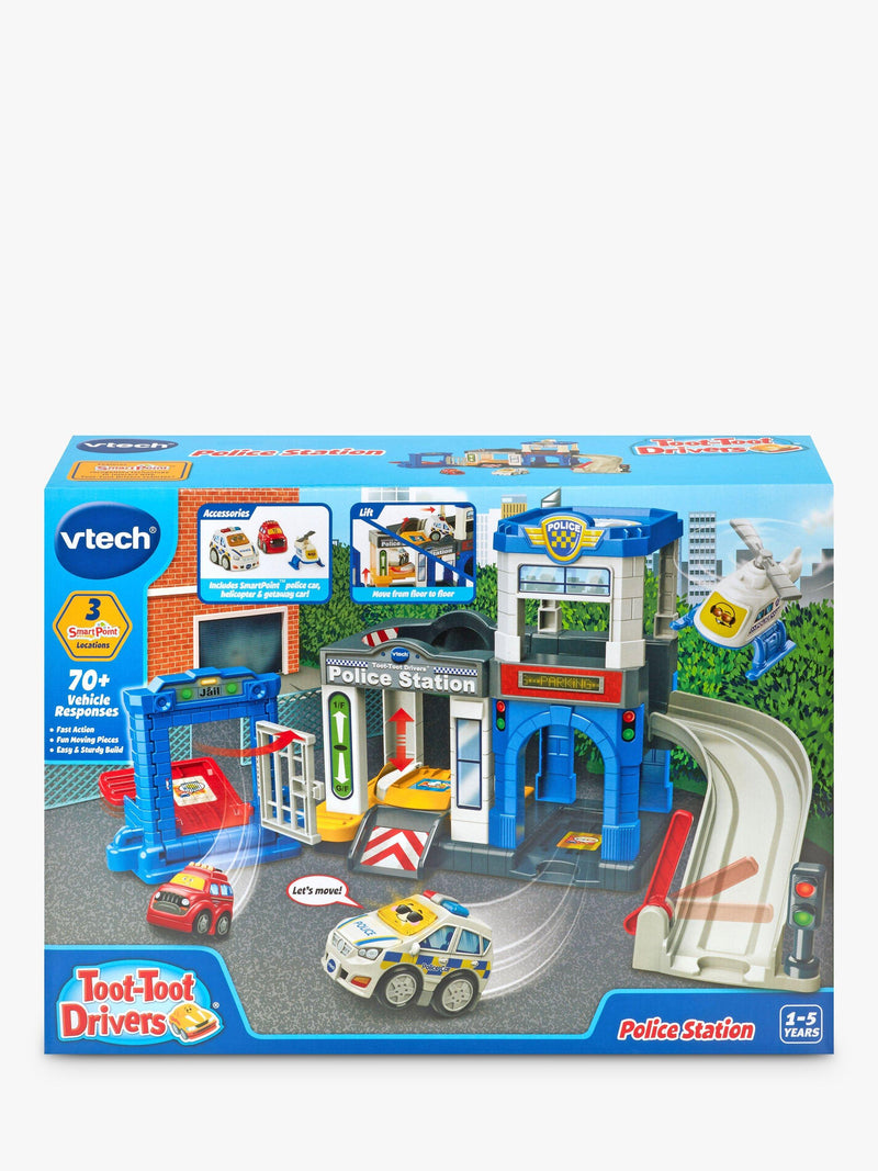 VTech police station play set with cars and helicopter (British brand)