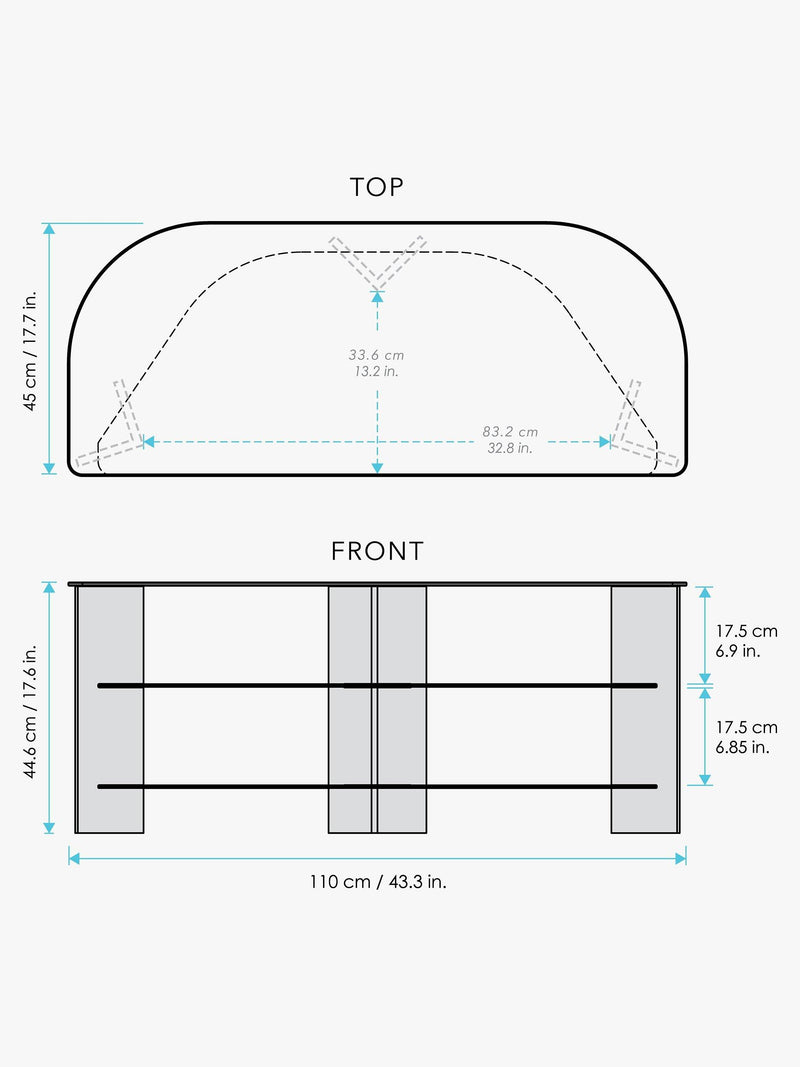 AVF Varano 1100 corner TV stand for 55 inch TVs, UK version