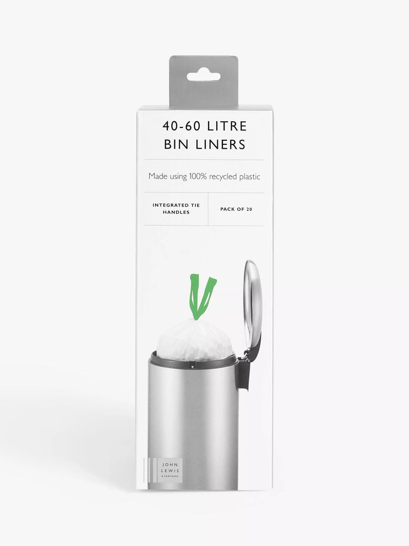 John Lewis bin bags 40-60L pack of 20, imported from the UK
