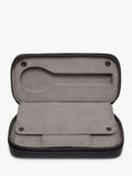 TUMI leather travel watch case black embossed, UK version